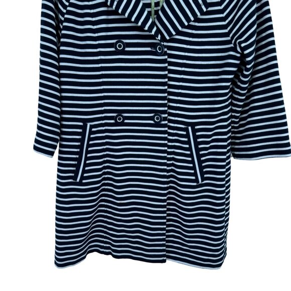 Cabi Women's Striped Double-Breasted Knit Jacket Maritime trench size medium - Picture 8 of 14